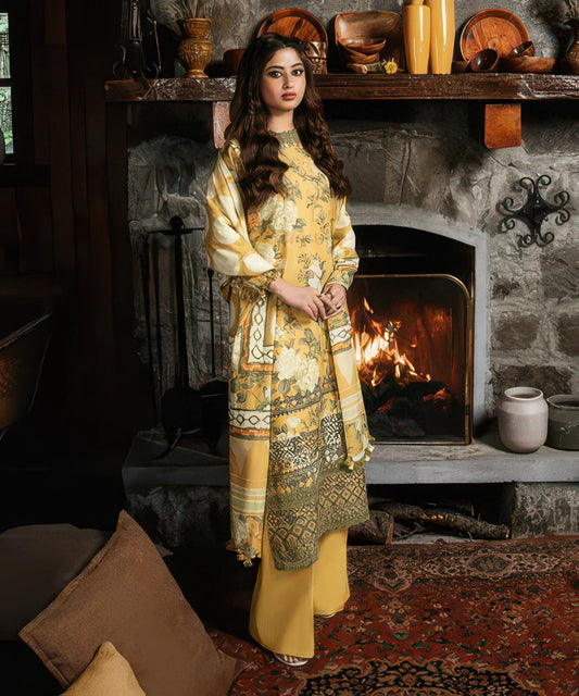 3PC LAWN Digital Print - SS-3044