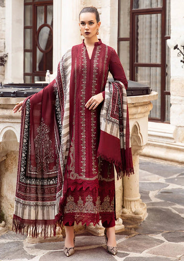 3PC Lawn Embroidered with Print Dupatta- SS-3005