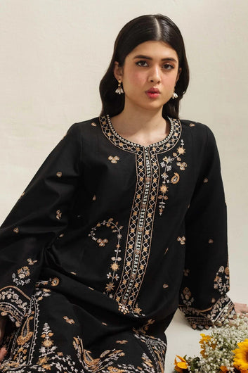 3PC Lawn Embroidered with Print Dupatta- SS-3035