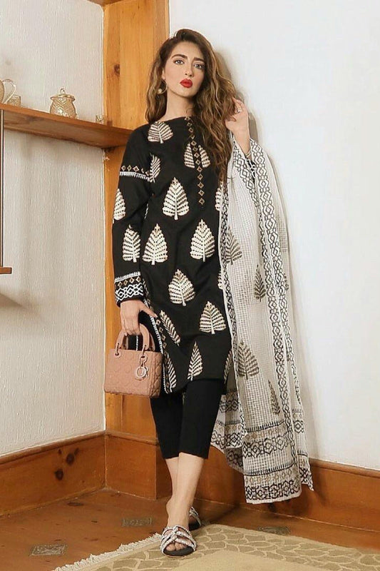 3PC LAWN Digital Print - SS-3043