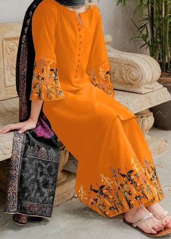 3PC Lawn Embroidered with Print Dupatta- SS-3023