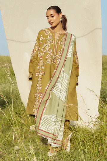 Embroidered 3PCS Dhanak Dress - SS-1012