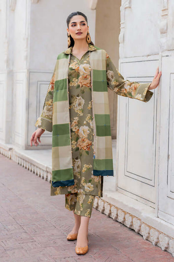 3PC LAWN Digital Print - SS-3040